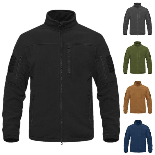 Men's Stand Collar Fleece Sweater Warm Climbing Jacket