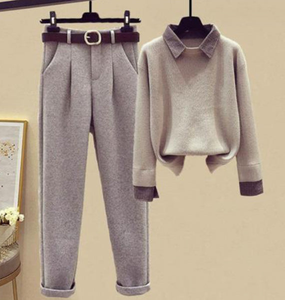 Age Reducing Vest Top Casual Pants Three Piece Set