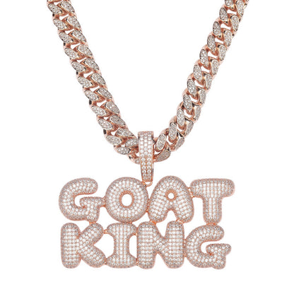 925 Silver Bubble Letters Can Be Spliced Into Custom Hip Hop Necklaces