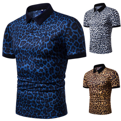 Leopard Print T-shirt Men's Short Sleeve