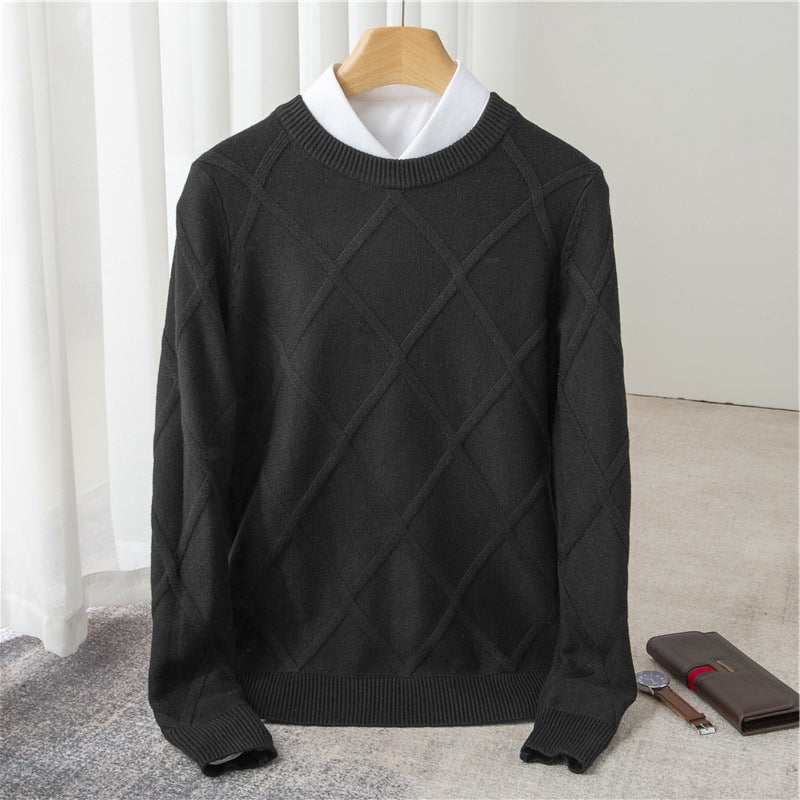 Fashion Woolen Sweater Men's Solid Color