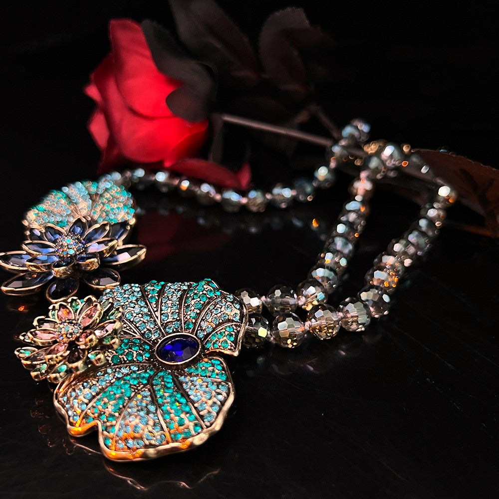 Vintage Western Antique Flower Necklace For Women