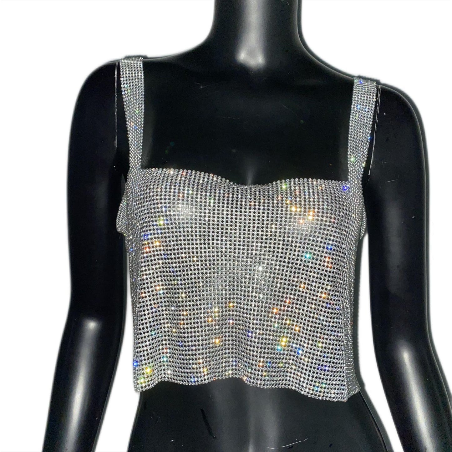 Women's Rhinestone Hot Girl Camisole Carnival Super Shiny Metal Rhinestone Top