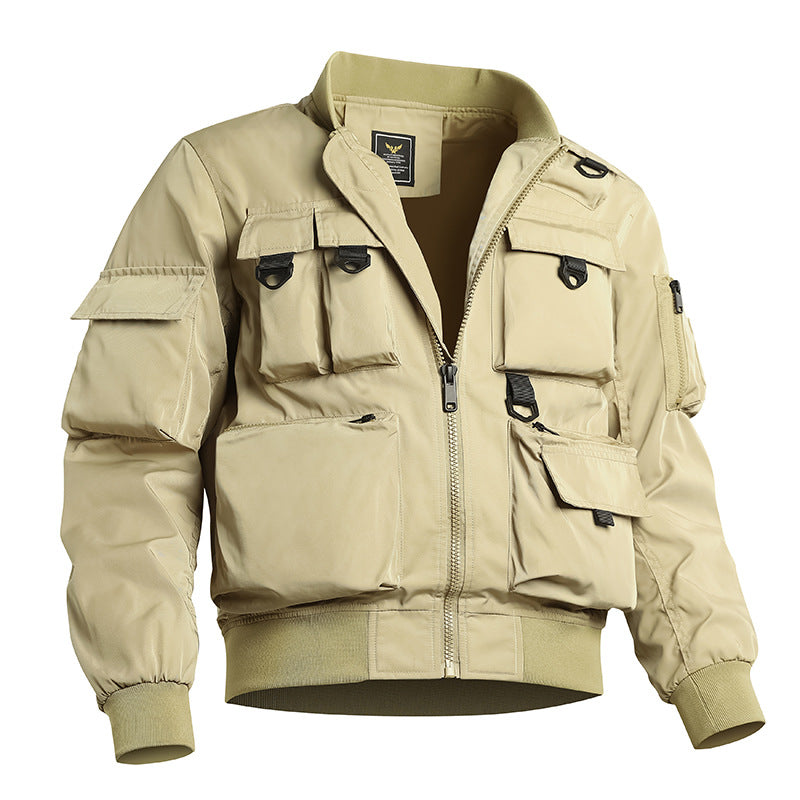 Pilot Jacket Men's American Retro Baseball Uniform Multi-pocket Workwear