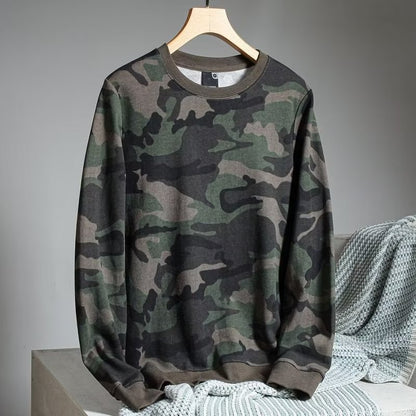 Camouflage Printed Loose Leisure Sports Long-sleeved Men's Sweater