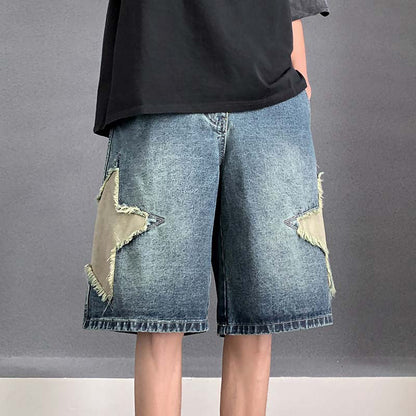 American High Street Star Patch Denim Shorts