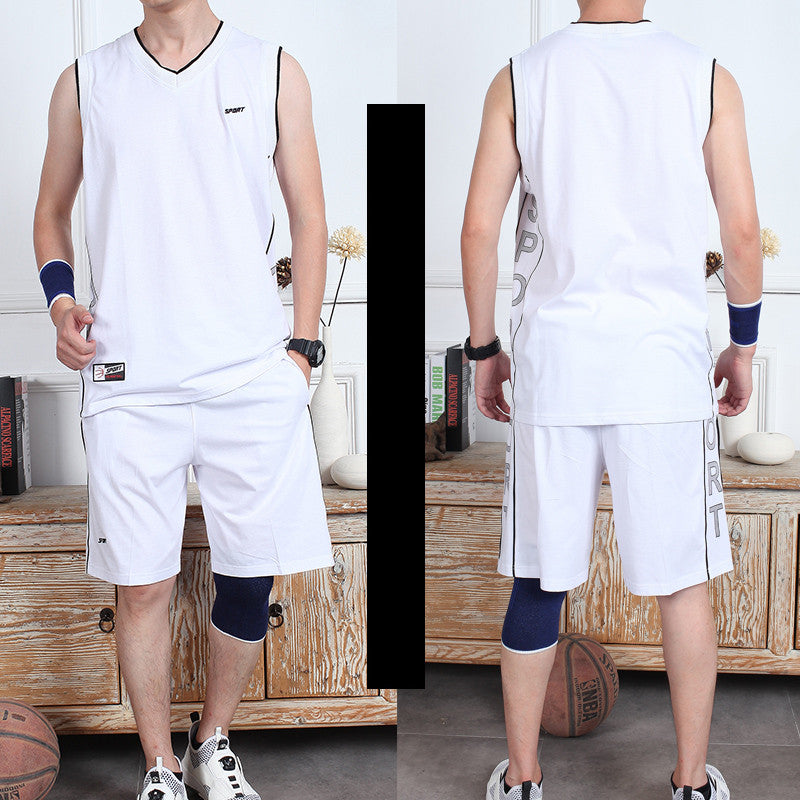 Basketball Sports Suit Men's Summer Casual Wear Sleeveless Thin Vest Running Suit Shorts Sportswear