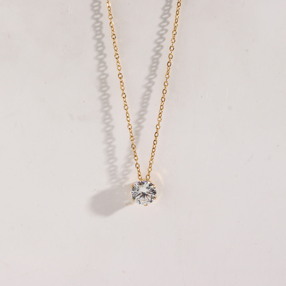 Kyla Solitaire Gold Necklace