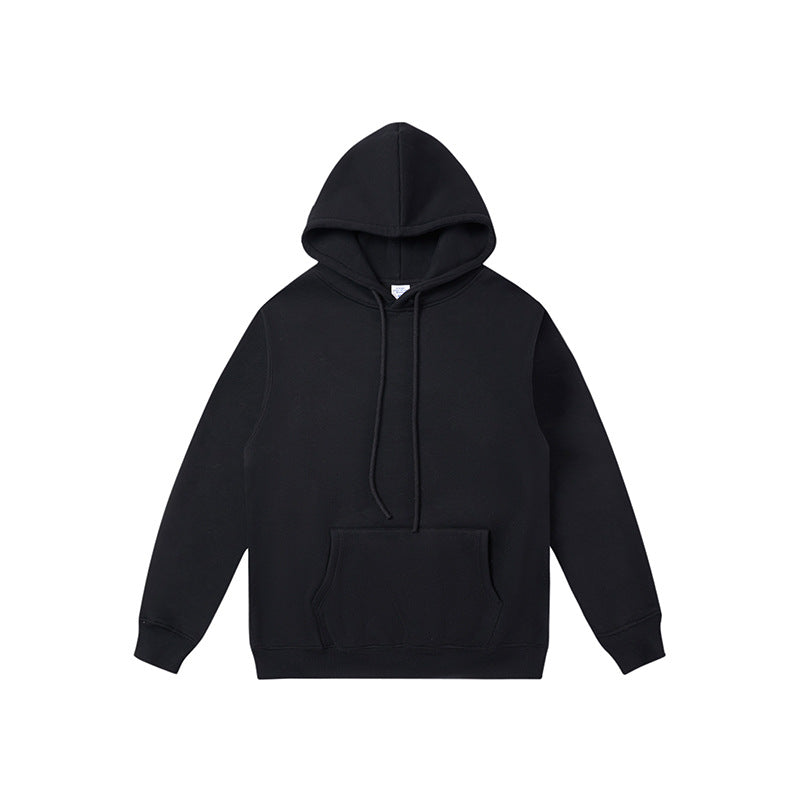 Men's And Women's Fashion Casual Padded And Thickened Hooded Solid Colour Sweatshirt