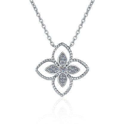 Women's Sterling Silver Plated Clover Necklace