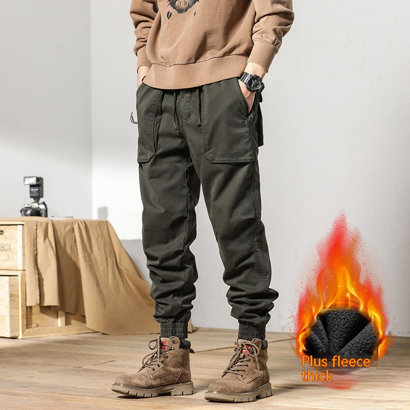 Fleece-lined Thick Overalls Men's Outdoor Loose