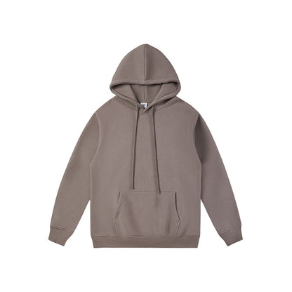 Men's And Women's Fashion Casual Padded And Thickened Hooded Solid Colour Sweatshirt