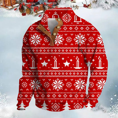 3D Sweater Digital Printing Stand Collar Men's Clothing