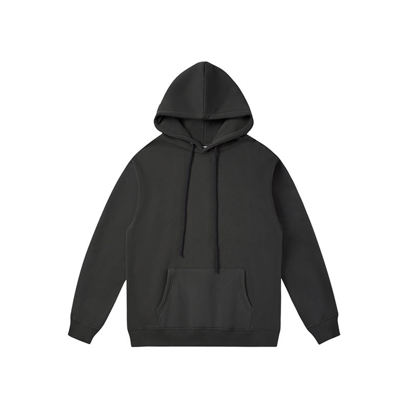 Men's And Women's Fashion Casual Padded And Thickened Hooded Solid Colour Sweatshirt