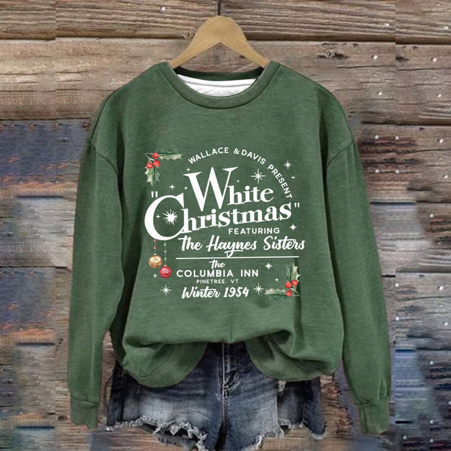 Autumn Winter New Pullover Digital Printing Women's Christmas Street Trend Round Neck Top