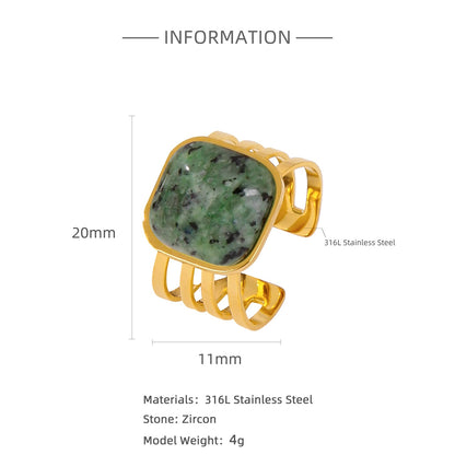 Women's Inlaid Natural Stone Ring