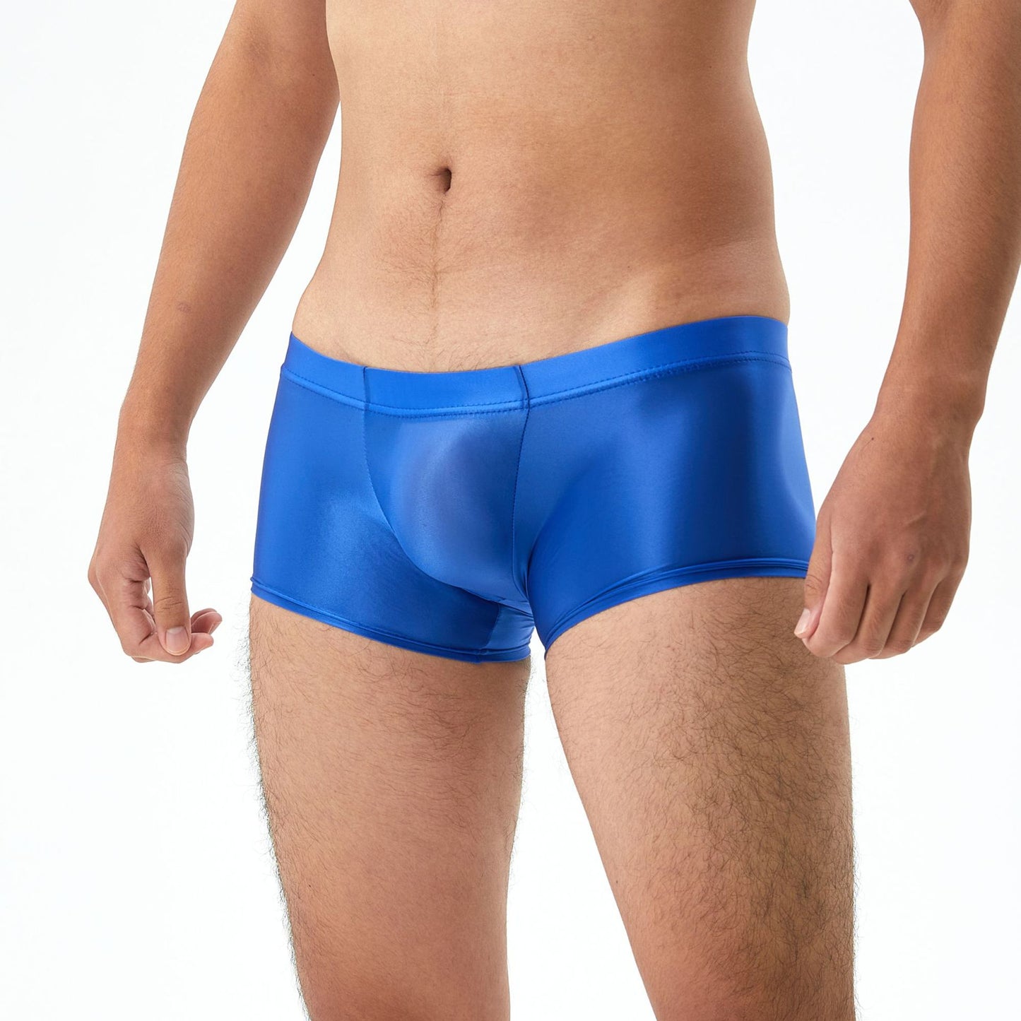 Shiny Glossy Silky Transparent Boxers Pocket U Convex