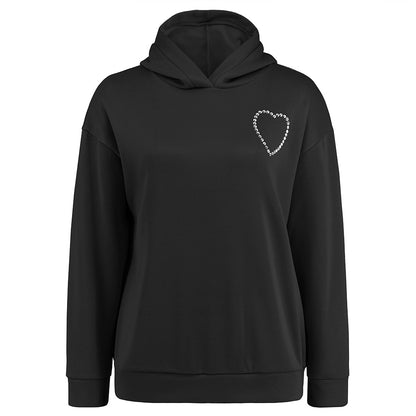 Women's Hoodie Long Sleeve Sweatshirt With Hollow Heart-shaped Design On The Back Loose Tops