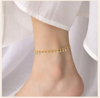 Anklet Stainless Steel Ring Tassel Anklet Bohemian Beach Foot Ornaments