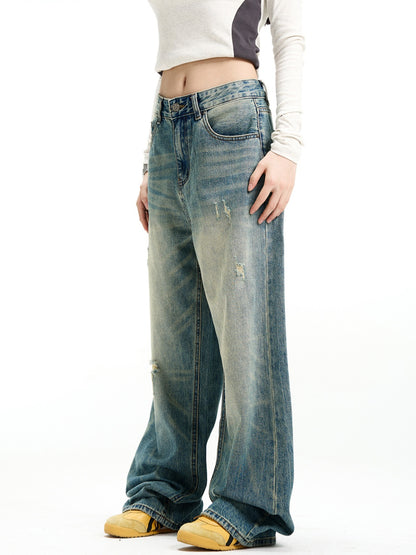 New Heavy Industry Straight American Retro Jeans