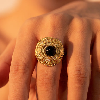 Retro Affordable Luxury Trendy Court Eye Coil Ring