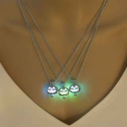 Luminous Evil Pumpkin Pendant Necklace