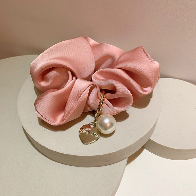 Simple Solid Color High-grade Texture Elegant Low Ponytail Headdress Flower Hair Ring