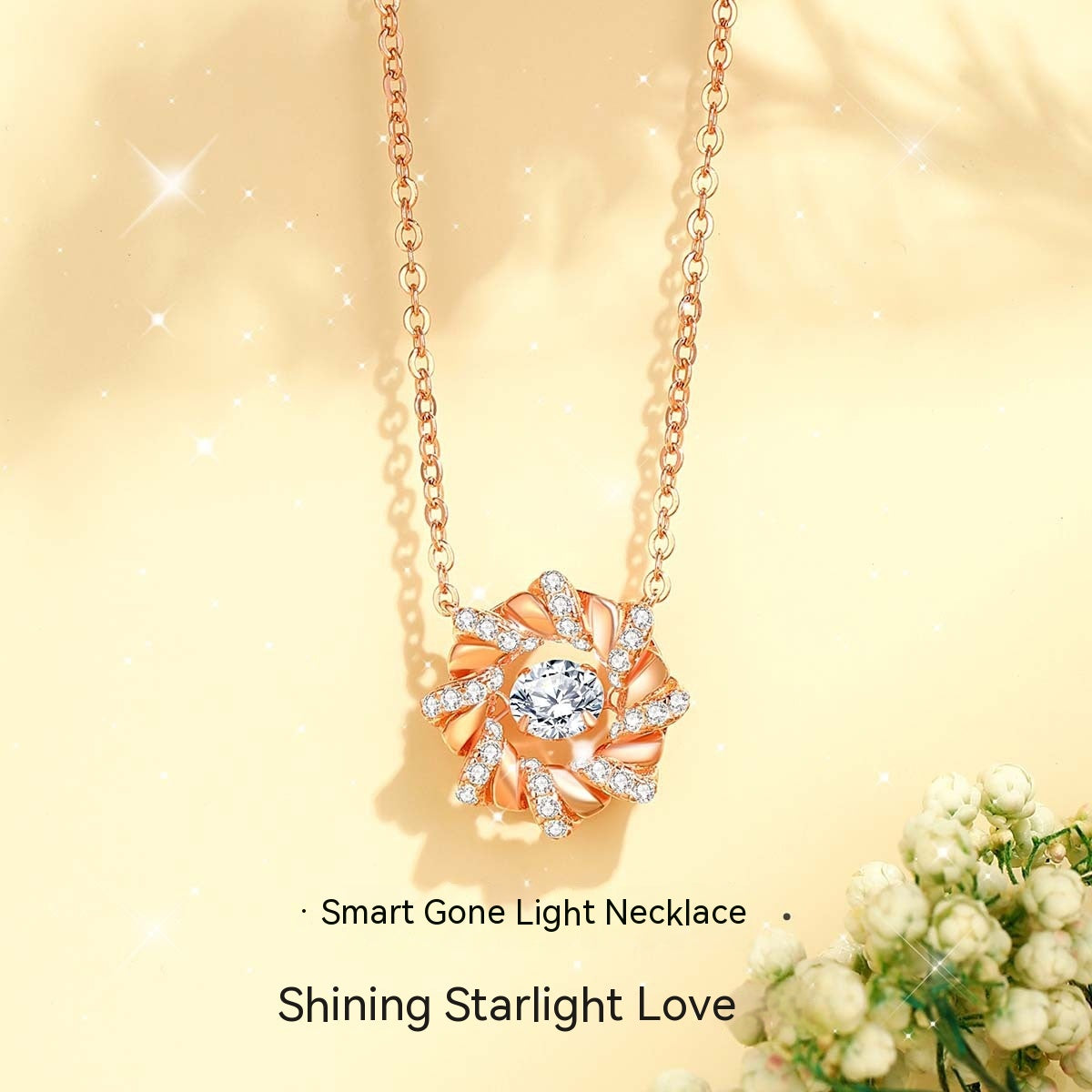 Smart Light Silver Necklace Female Design