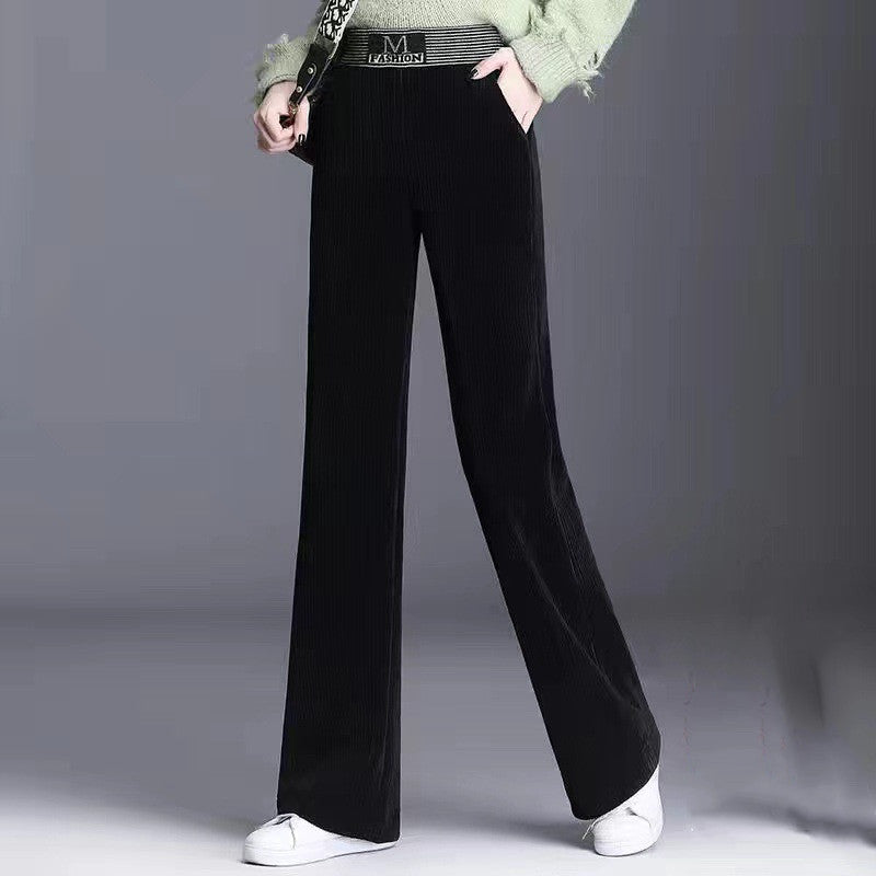 Corduroy Wide-leg Pants Padded Corduroy High Waist