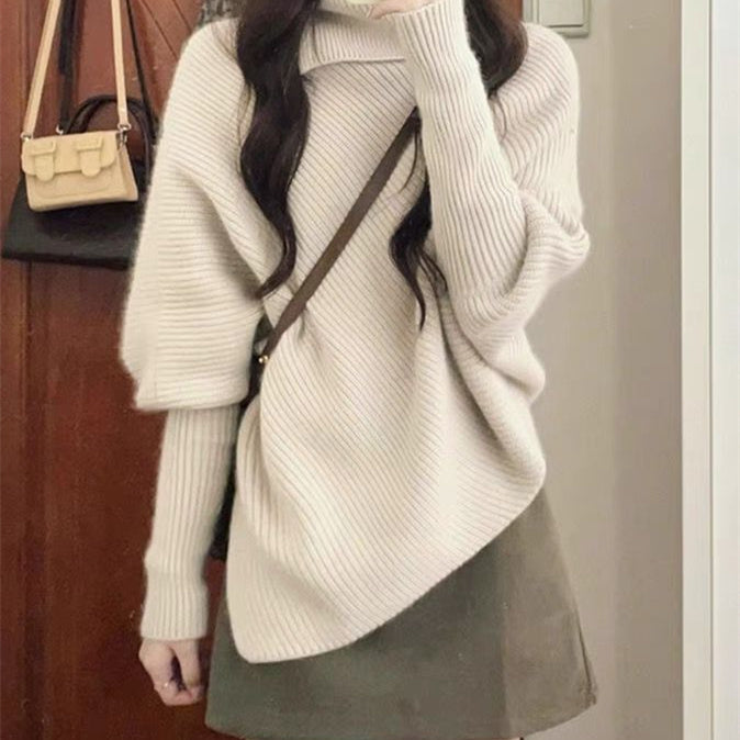 Autumn And Winter Women's Lazy Casual Sweater Skirt Suit