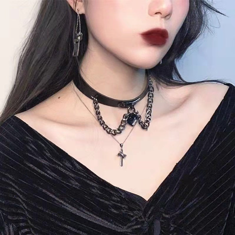 Black Neckband Necklace Clavicle Chain Ins Cool Punk Net Red Fashion Gothic