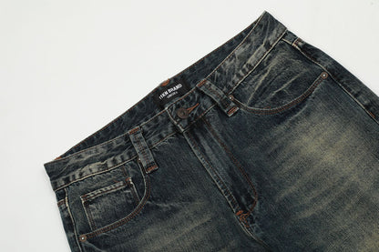 Loose Wide-leg Skinny American Retro Jeans For Men