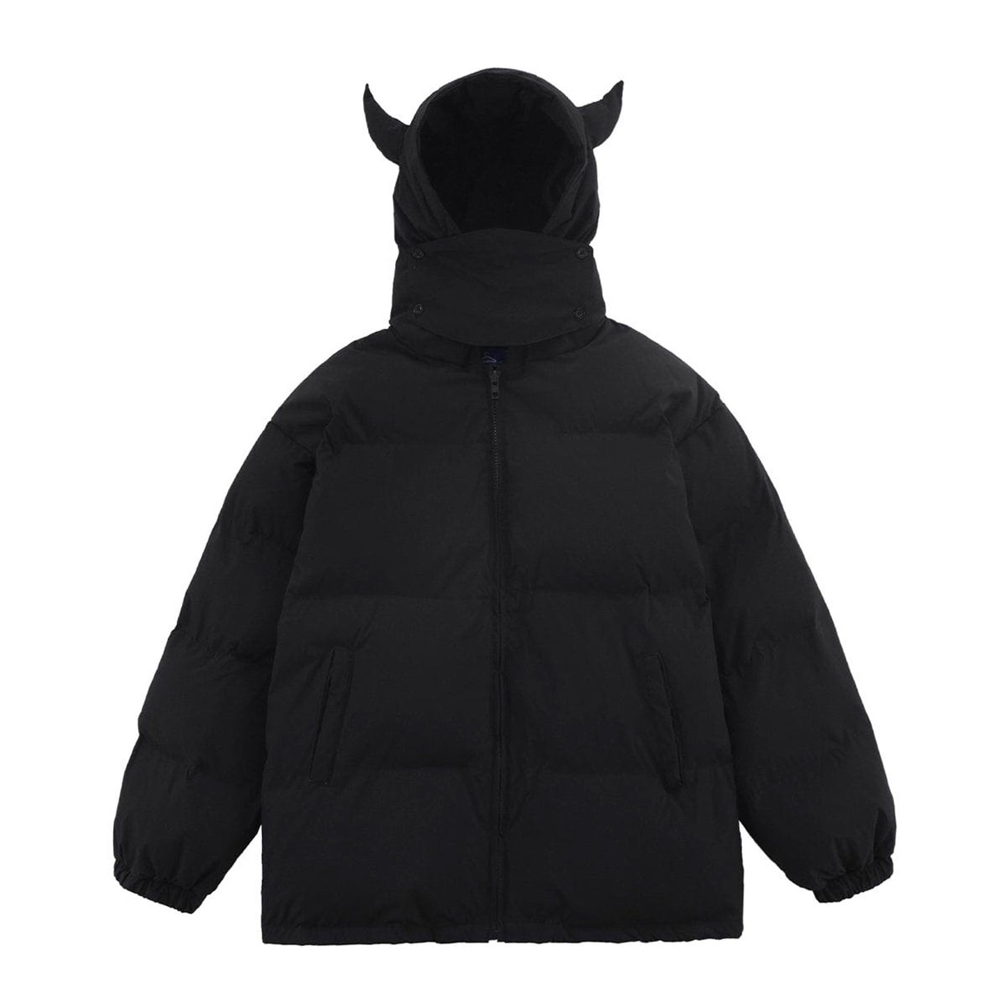 Men's Solid Color Hoodie Padded Coat Cotton-padded Jacket With Masked Neckline