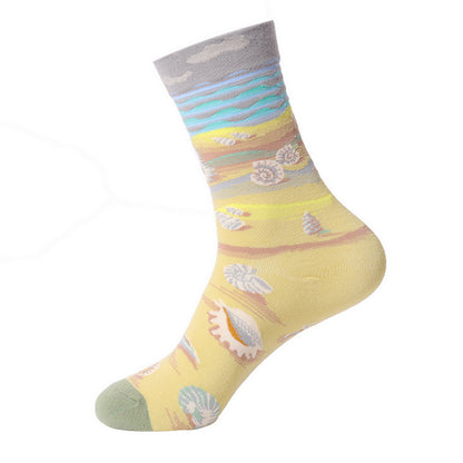 Renaissance Men And Women Mid-calf Spring And Autumn Cotton Sock