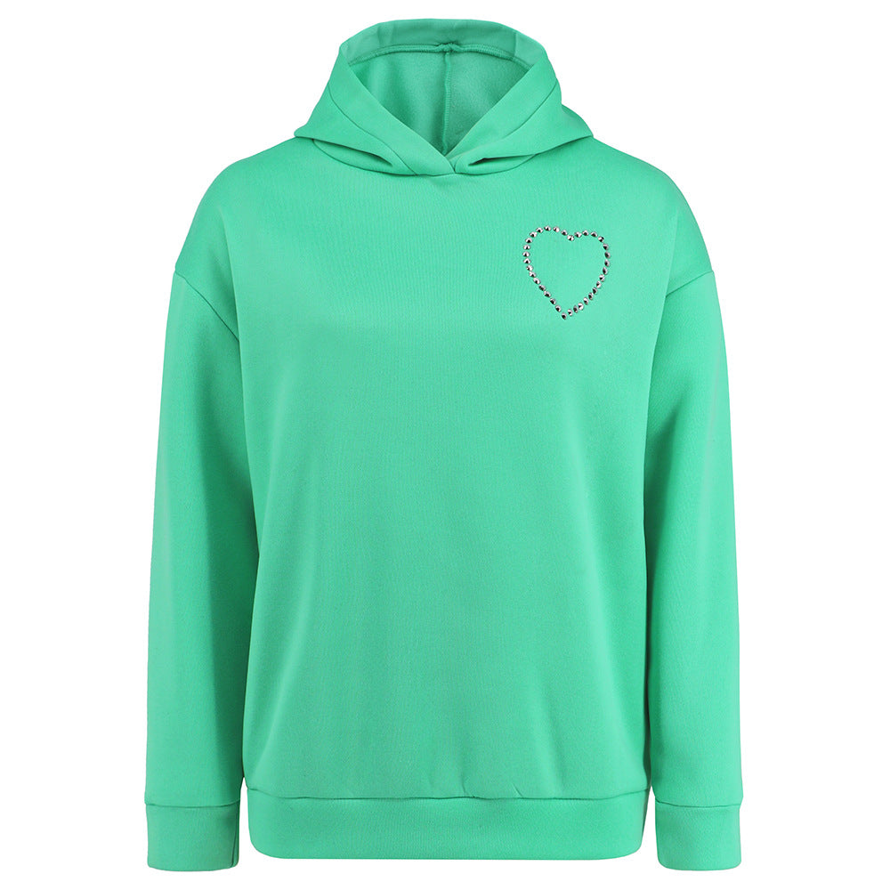 Women's Hoodie Long Sleeve Sweatshirt With Hollow Heart-shaped Design On The Back Loose Tops