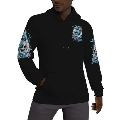 Printed European And American Plus Velvet Hooded Sweater For Men