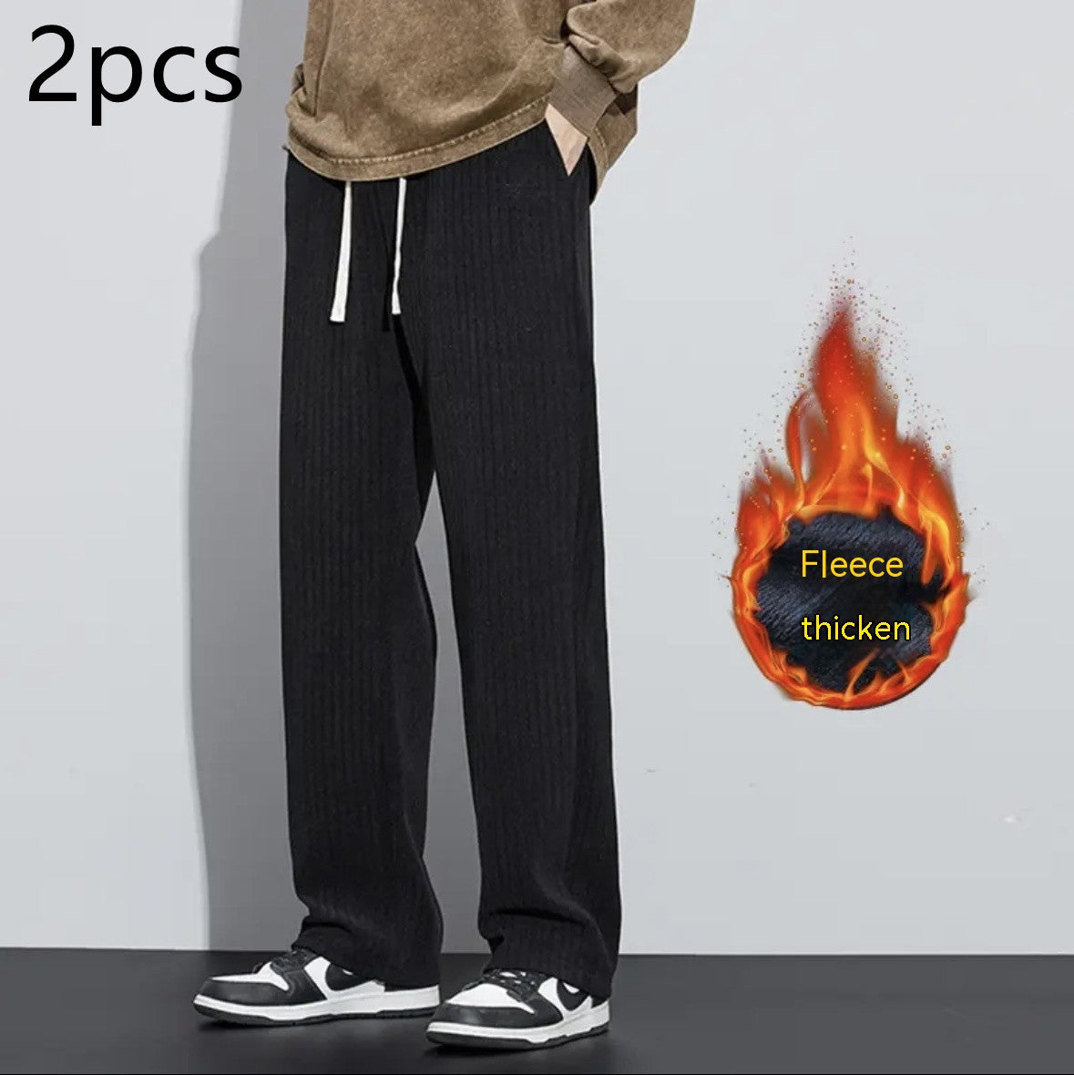 Fleece-lined Thickened Corduroy Pants Men's