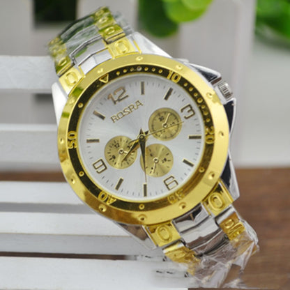 Steel Strap Quartz Roman Dial Gold Watch