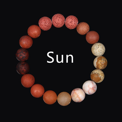 Universe Solar System Volcanic Rock Eight Planets Bracelet