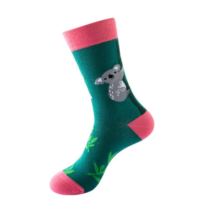 Mid-tube Star Animal Tide Socks