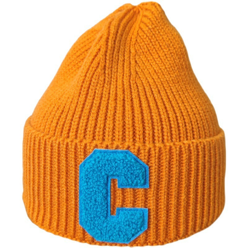 Simple Large C Woolen Cap