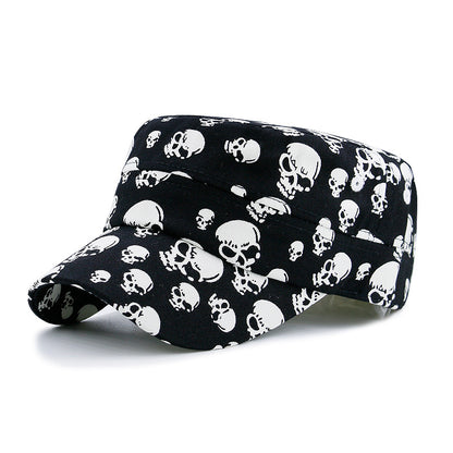 Spring And Summer Multi-skull Printed Outdoor Leisure Hipster Military Cap