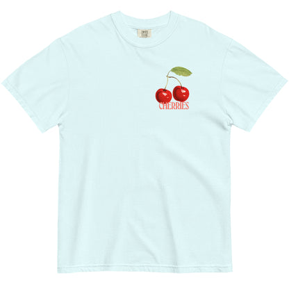 European And American Cherry Digital Printing Casual Round Neck T-shirt