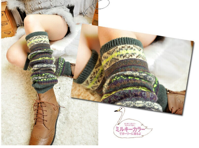 Fluorescent Thickened Camouflage Wool Autumn And Winter Boots Leg Gaurd Set