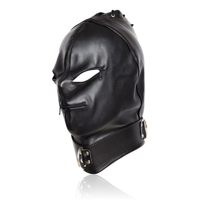 Black Leather Hood Leather Mask