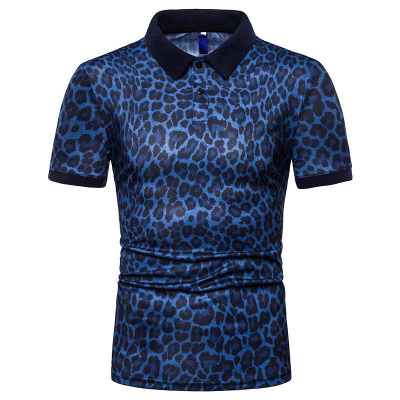 Leopard Print T-shirt Men's Short Sleeve