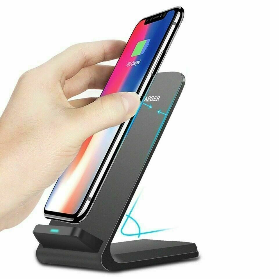 Fast Qi Wireless Charging Stand Dock Charger For IPhone 8 X XS 11 12 13 Pro Max