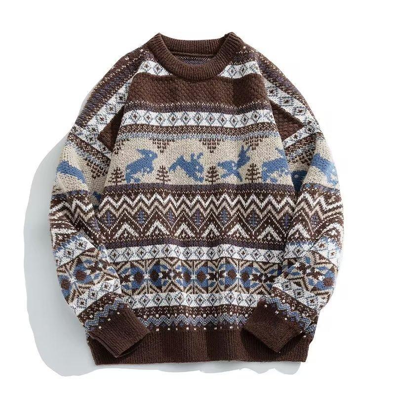 American Retro Sweater Men's Christmas Thickened High-grade Sweater