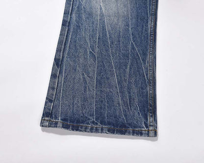 Advanced Lightning Crack Washed Distressed Design Jeans For Men