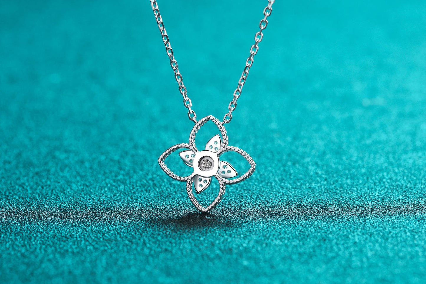 Women's Sterling Silver Plated Clover Necklace